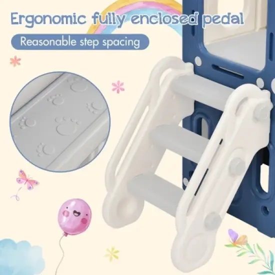 Garvee 5 In 1 Toddler Slide Playset, Kids Slide for Toddlers Age 1-3, Toddler Climber Slide With Basketball Hoop for Outdoor Indoor image {6}