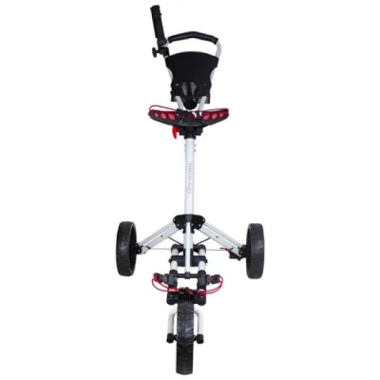 Northlight 48" White and Black Easy Folding 3 Wheel Golf Bag Push Cart image {2}