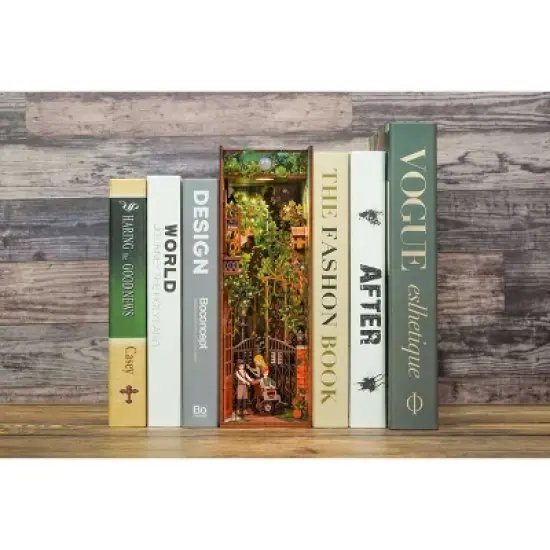 Hands Craft DIY Bookend Puzzle Secret Garden: Miniature House Kit with Instructions & Light, Ages 14+ image {6}