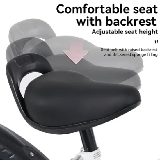 NAYSAYE Bicycle 18 Inch Kids Bike with Training Wheels Adjustable Saddle for Neighborhood Rides, White, 46.4"*20.3"*30.8" image {2}