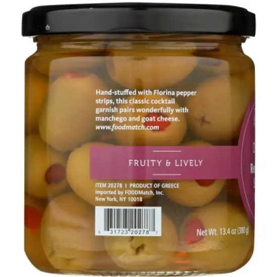 Divina Red Pepper Stuffed Olives - Case of 6/7.8 oz image {3}