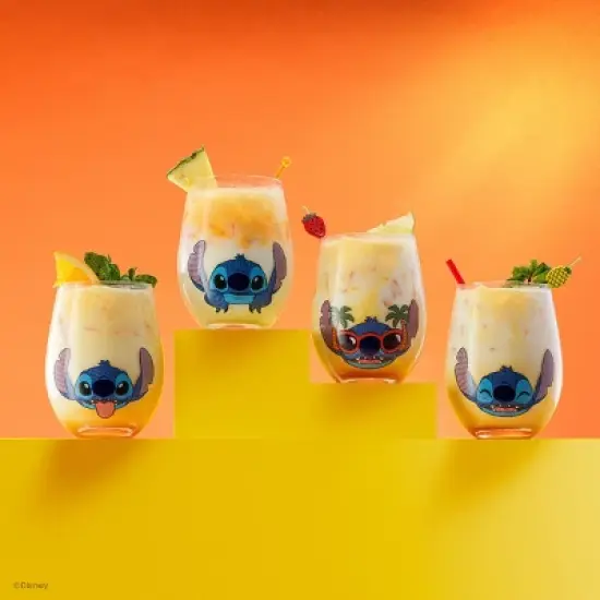 Lilo & Stitch Faces Stemless, 19oz set of 4 image {7}