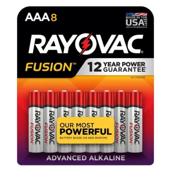 Rayovac Fusion 8pk AAA Batteries &ndash; Alkaline Battery: Single-Use, 1.5V, 8 Count image {6}