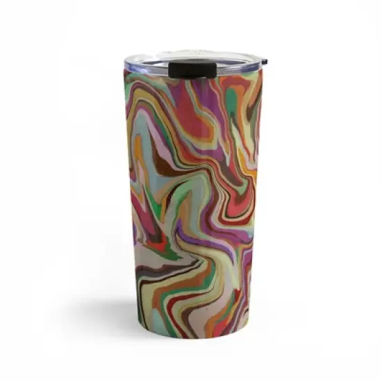 Alisa Galitsyna Colorful Liquid Swirl 20 oz Stainless Steel Travel Mug - Deny Designs image {4}