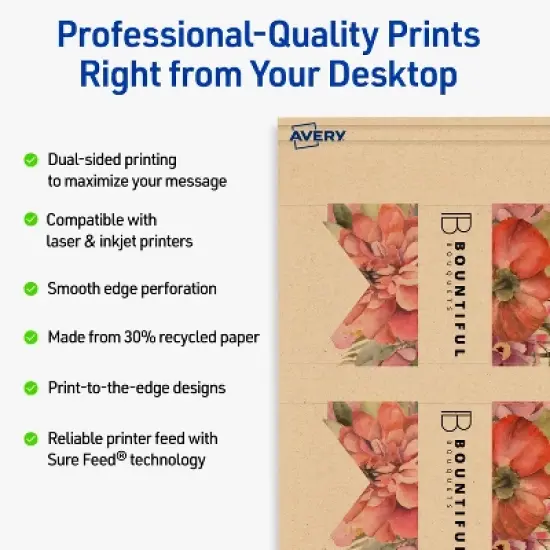 Avery Banner Flag Tags, 2" x 3-1/2", Kraft Brown, 80 Total image {1}