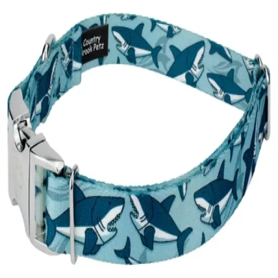 Country Brook Petz Premium Sharks Dog Collar image {2}