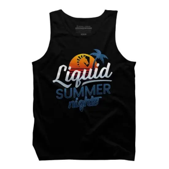 Men's Design By Humans Liquid Summer Nights By PabloArt Tank Top image {2}