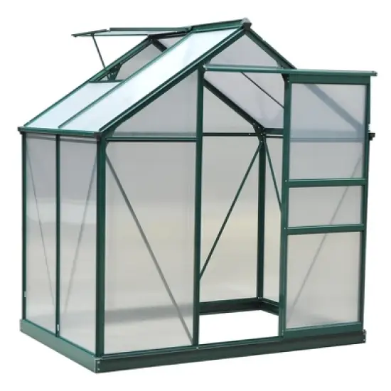 Outsunny Walk-in Plant Greenhouse for Backyard/Outdoor Use with Window and Door, Aluminum Frame, PC Board image {8}