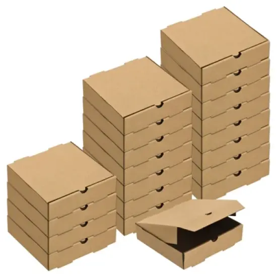 Unique Bargains Square Corrugated Cowhide Paper Mini Storage Cookie Pizza Box image {7}