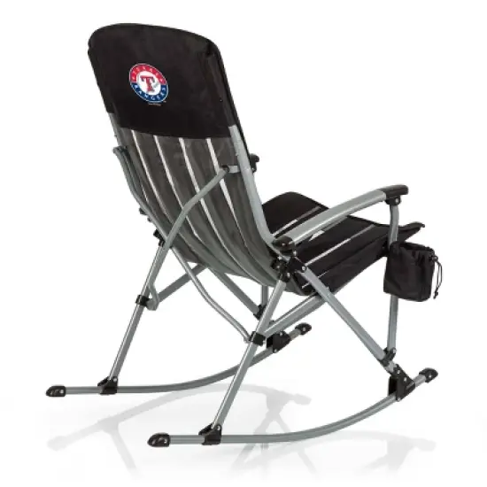 MLB Texas Rangers Outdoor Rocking Camp Chair - Black image {5}