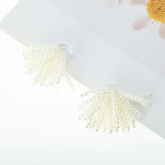 Unique Bargains Pearl Firework Shoelace Charms Beige 1 Pair image {4}