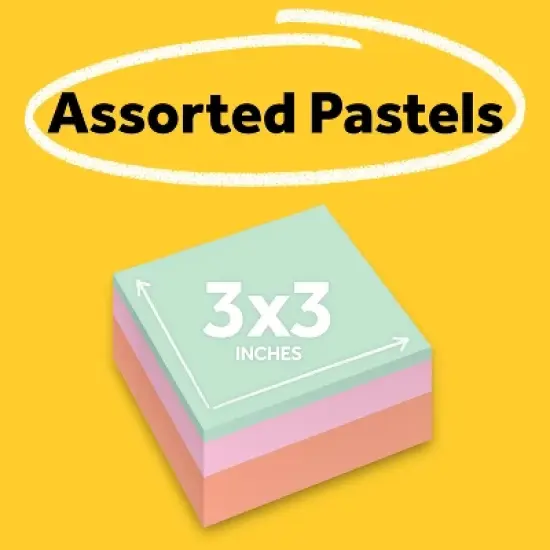 Post-it&reg; Notes Cube, 3" x 3" - Assorted Colors, 400 Sheets/Cube: Multicolor Sticky Notes, Uncoated Paper, Glue Binding image {1}