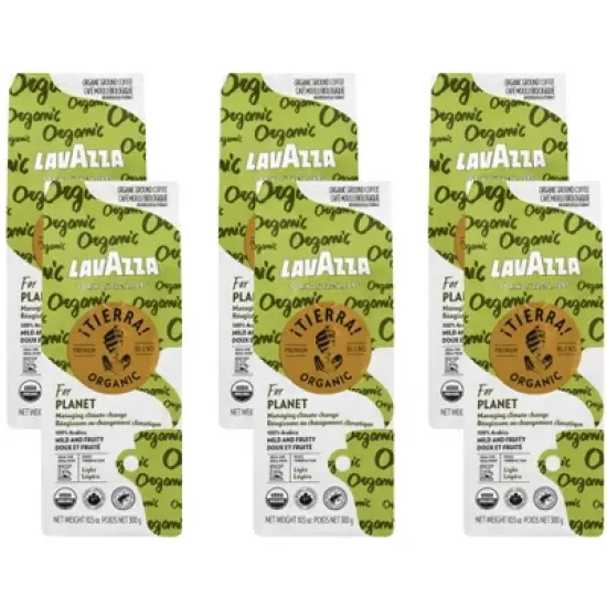 Lavazza Organic Tierra For Planet Light Roast Ground Coffee - Case of 6/10.5 oz image {5}