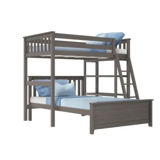 Max & Lily L-Shaped Twin over Full Bunk Bed with Bookcase image {6}