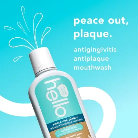 hello Peace Out Plaque Fluoride-Free and Alcohol-Free Mouthwash- 16 fl oz image {1}