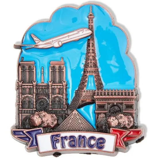 Juvale 6-Pack European Cities Refrigerator Magnets Souvenir Set - Amsterdam, Paris, Holland, Barcelona, Portugal, France image {3}