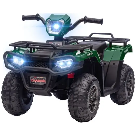 Aosom 12V Kids ATV Battery-Operated with AUX Port & USB, Kids 4 Wheeler with Tough Wear-Resistant Tread, Electric Four Wheeler Kids Ride on Car image {3}