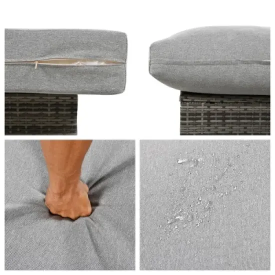 Outdoor U-Shaped Sectional Sofa for Garden, 6-Seat Sofa Set with Corner Sofa, Sofa with Aluminum Frame and Polyspun Cushions&ndash;Cuddlewood image {6}