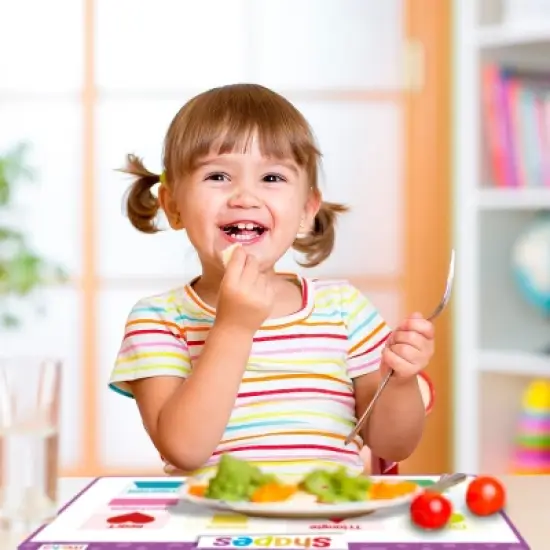 merka Kids Toddler Silicone Placemat for Dining Table - Alphabet Letters, Numbers, Shapes and Colors Set of 4 image {3}