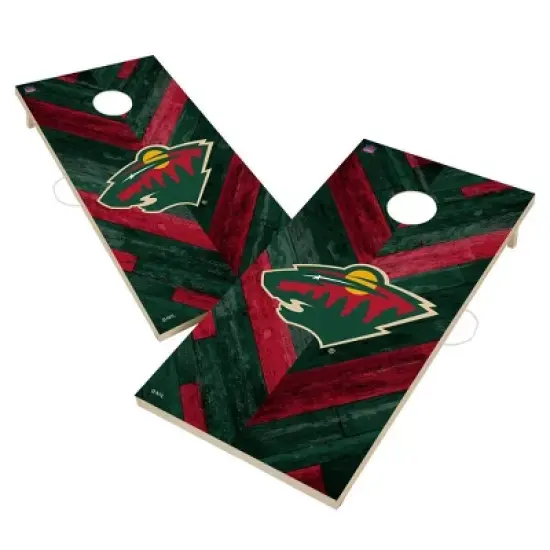 NHL Minnesota Wild 2'x4' Solid Wood Cornhole Board image {1}