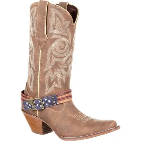 Women's Durango Flag Accessory Western Boot, DRD0208. Brown image {7}