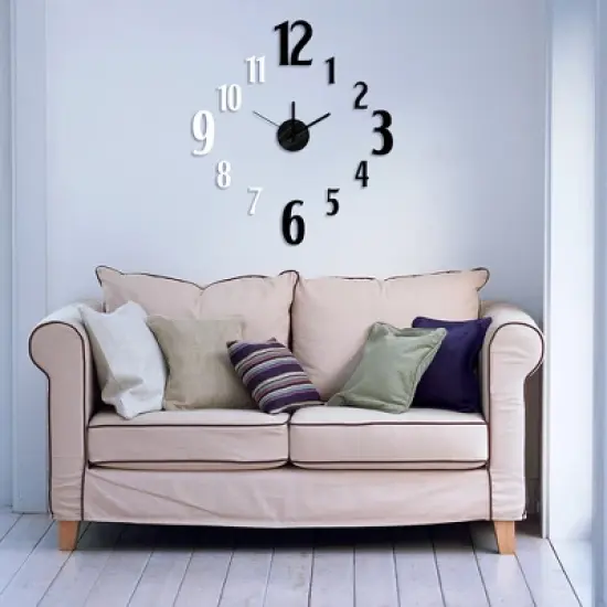 Modern Home Self Adhesive DIY 3D Wall Clock - Jackson image {1}