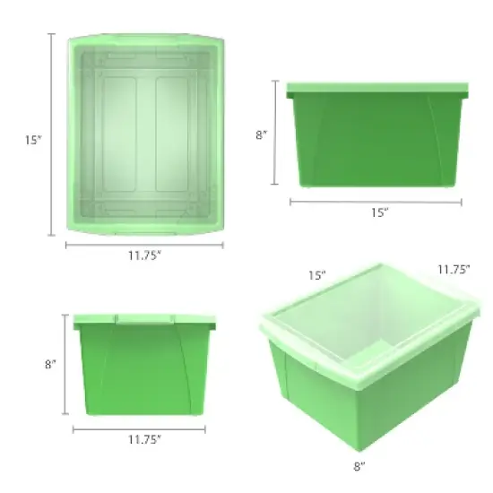 Storex 4 Gallon Storage Bin with Lid, Green image {3}