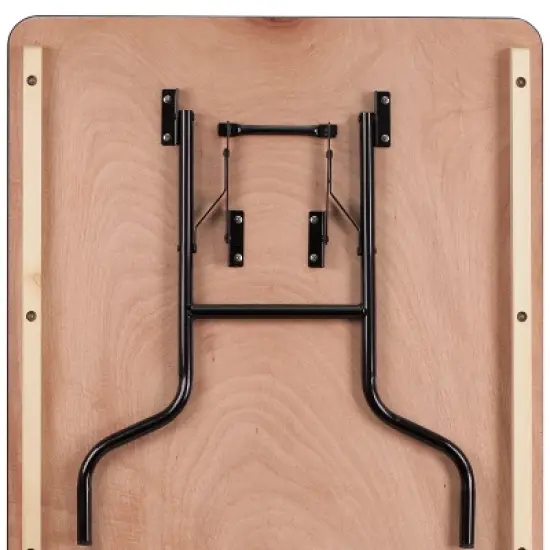 Flash Furniture 6-Foot Rectangular Wood Folding Banquet Table with Clear Coated Finished Top image {1}