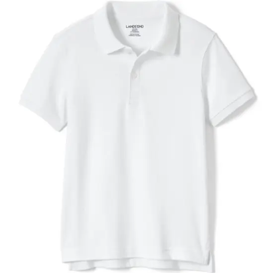 Lands' End School Uniform Kids Short Sleeve Tailored Fit Interlock Polo Shirt image {4}