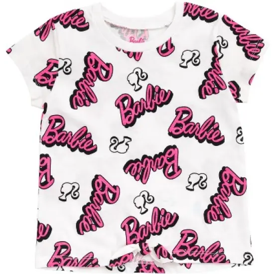Barbie Girls T-Shirt and Dolphin Active Shorts Outfit Set Little Kid to Big Kid image {2}