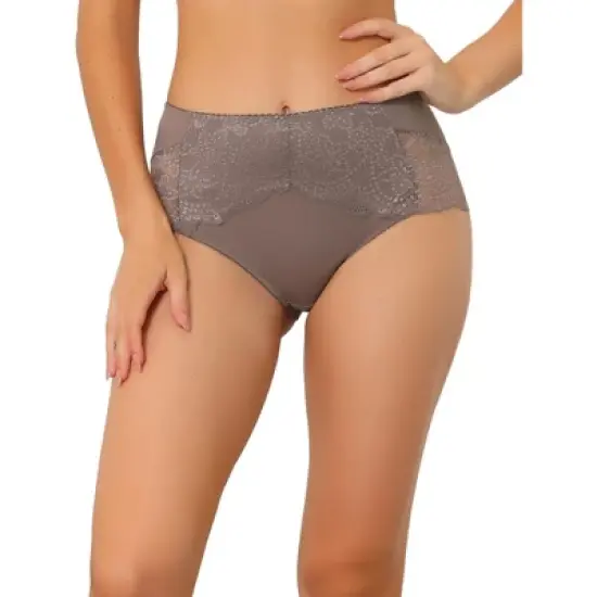 Agnes Orinda Women's Plus Size Mid-Rise Comfy Hipster Lace Trim Silky Briefs image {6}