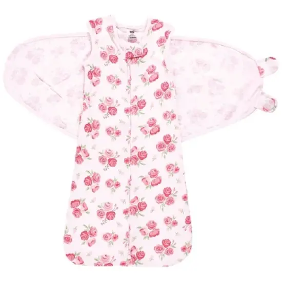 Hudson Baby Infant Girl Convertible Swaddle Sleep Sack, Blush Rose image {2}