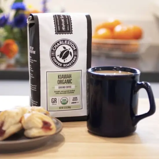 Charleston Coffee Roasters Kiawah Organic Ground Dark Roast Coffee - 12oz image {2}