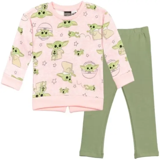 Star Wars The Mandalorian Star Wars The Child Baby Girls Fleece Sweatshirt and Leggings Outfit Set Infant image {8}