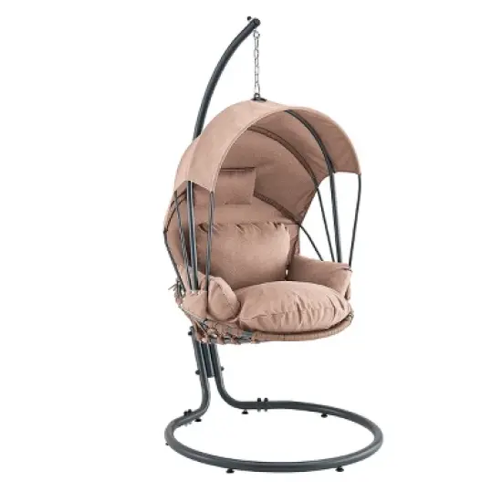 Barton Deluxe Hanging Chair w/Canopy Sun Shade Deep Cushion Lounge image {1}