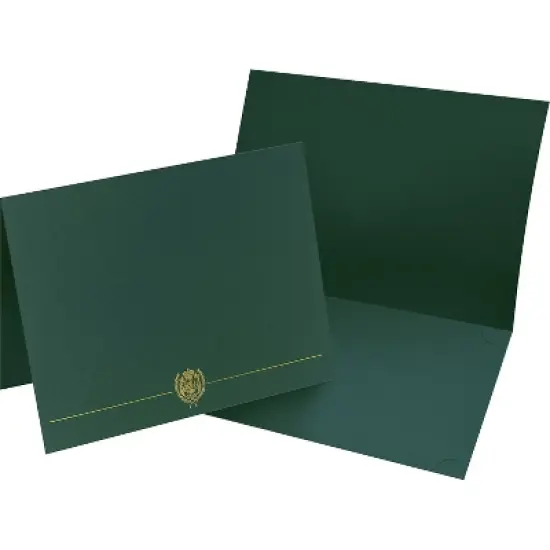 Great Papers Classic Crest Certificate Holders 12" x 9.38" Hunter Green 50/Pack (903118PK10) image {2}