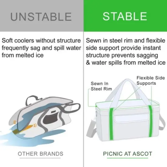 Picnic at Ascot Ultimate Day Cooler- Combines Best Qualities of Hard & Soft Collapsible Coolers image {4}
