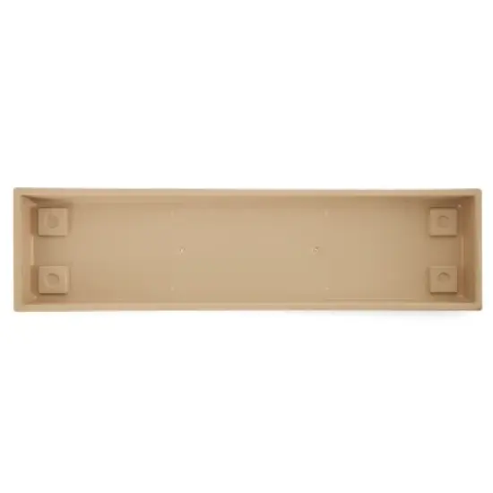 HC Companies Farmhouse Venetian 30 Inch Rectangular Flower Box Plant Saucer Drip Tray, Sandstone Tan image {4}