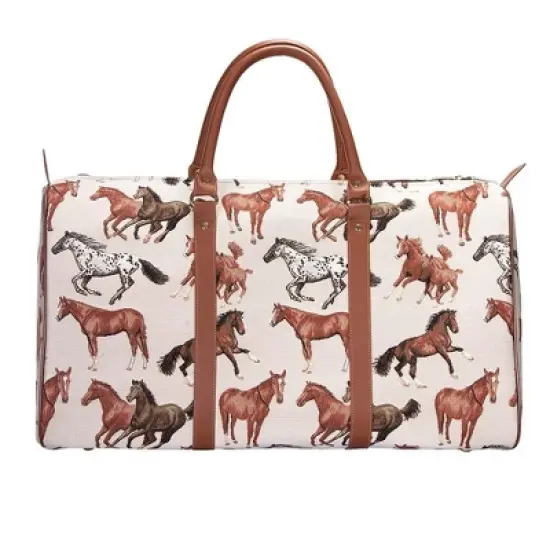 Signare USA Running Horse Brown Big Holdall/Duffel Bag image {2}