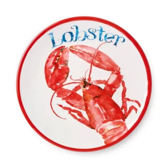 Certified International (Set of 6) 9" Beach House Lobster Melamine Salad Plates image {5}