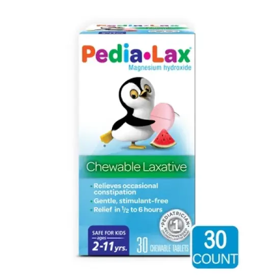 Pedia-Lax Laxative Chewable Tablets for Kids - Ages 2-11 - Watermelon - 30ct image {7}