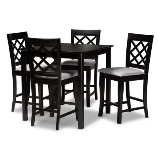 5pc Alora Espresso Wood - Baxton Studio image {8}