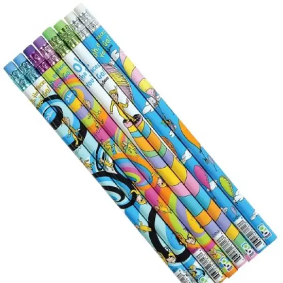 Inspirational Graduation Pencils (12 Pack) - "Oh The Places You'll Go!" Designs, #2 HB Lead image {1}