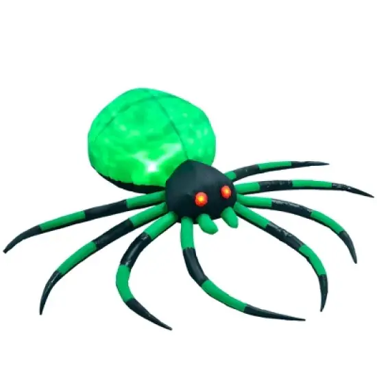 HOMCOM Inflatable Crawling Spider, Halloween Outdoor LED Lighted Yard Decoration, Waterproof image {3}