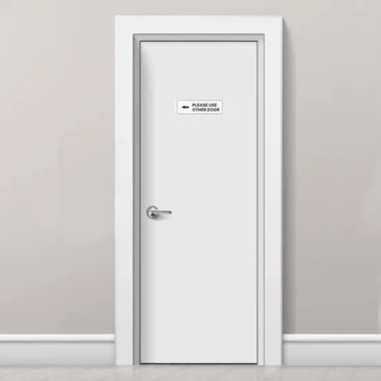 Unique Bargains Acrylic Self-Adhesive Office Please Use Other Door Left Arrow Sign 2 Pcs image {3}