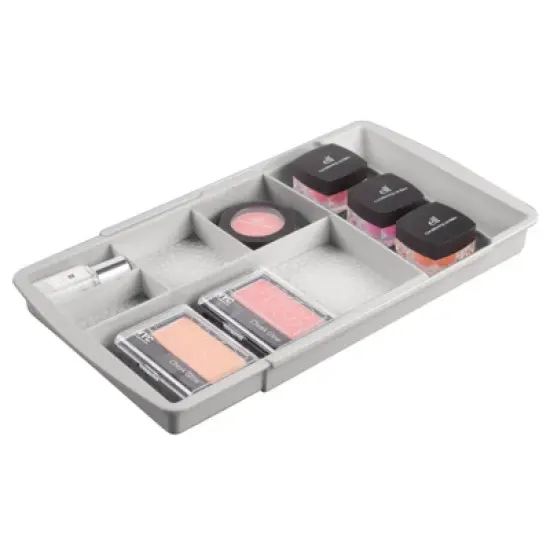 mDesign Expandable Makeup Organizer Tray for Bathroom Drawers image {1}