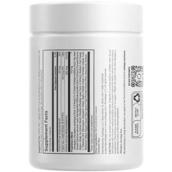 Codeage Life Telomeres & DNA Supplement , 5-MTHF, Vitamin B12, Cholecalciferol D3, Botanicals - 90ct image {1}