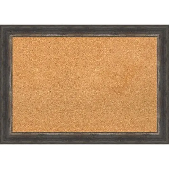Amanti Art Bark Rustic Char Narrow Framed Corkboard, Natural Cork image {5}