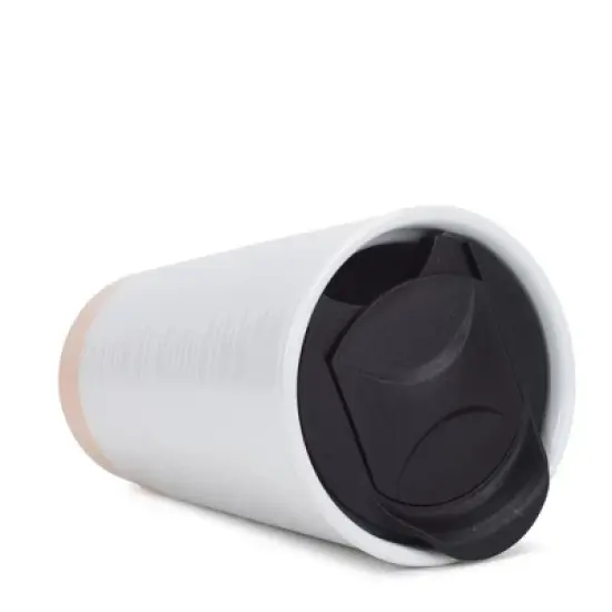 Lighthouse Christian Products Loved Textured Dipped 12 ounce Ceramic Stoneware Travel Tumbler Mug, Blush Pink image {2}