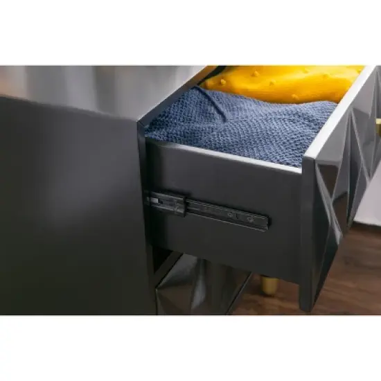 2 Drawer Geo Textured Nightstand - Linon image {12}